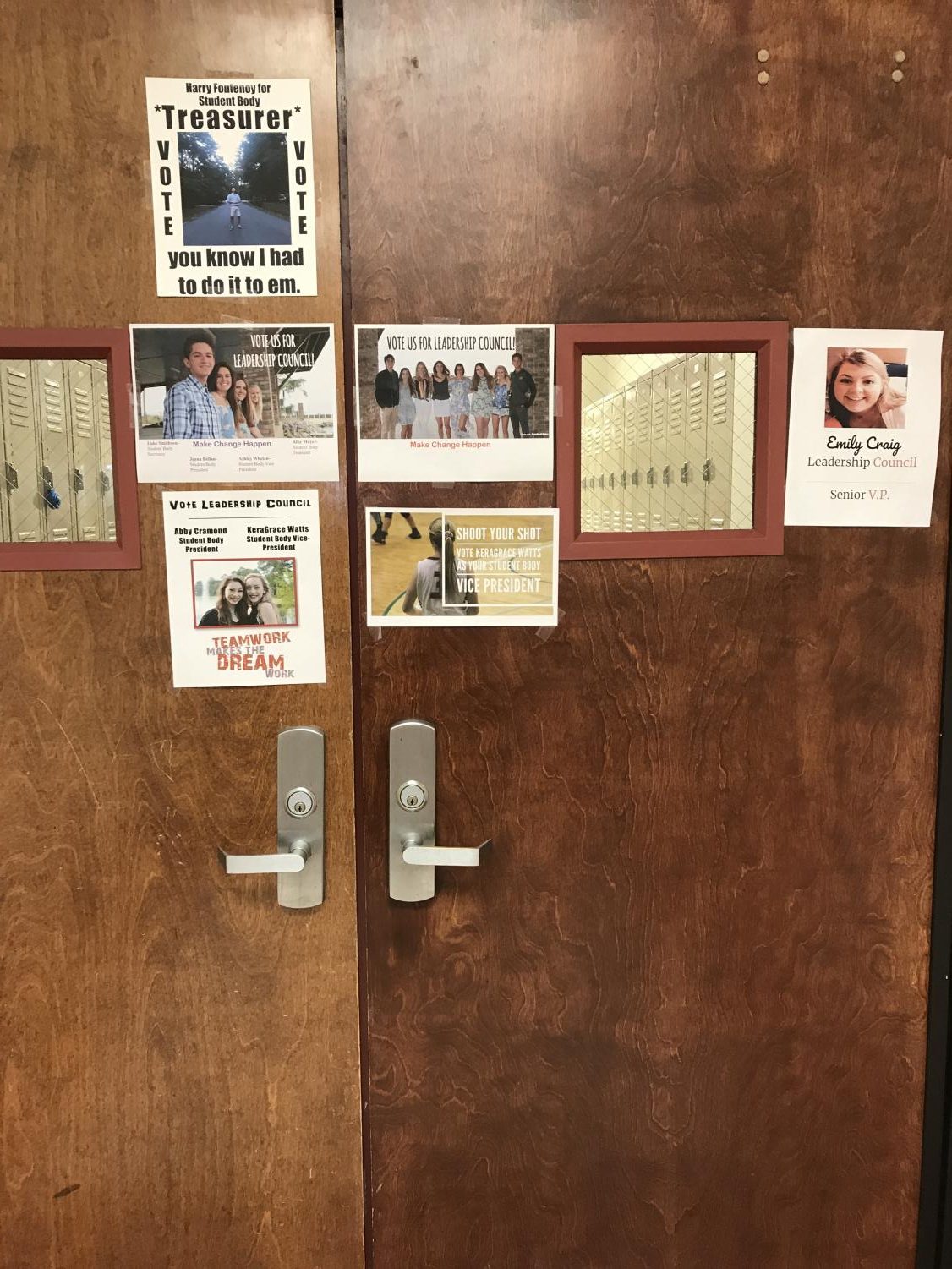 Students are in the midst of campaigning for the 2018-2019 school. Many have posted posters around the school.