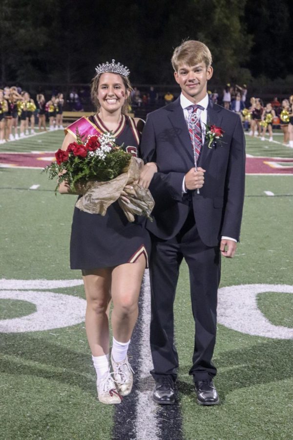 Queen Jeana Bellan and King Colby Desselles were crowned during half time of the Homecoming football game Friday night.
