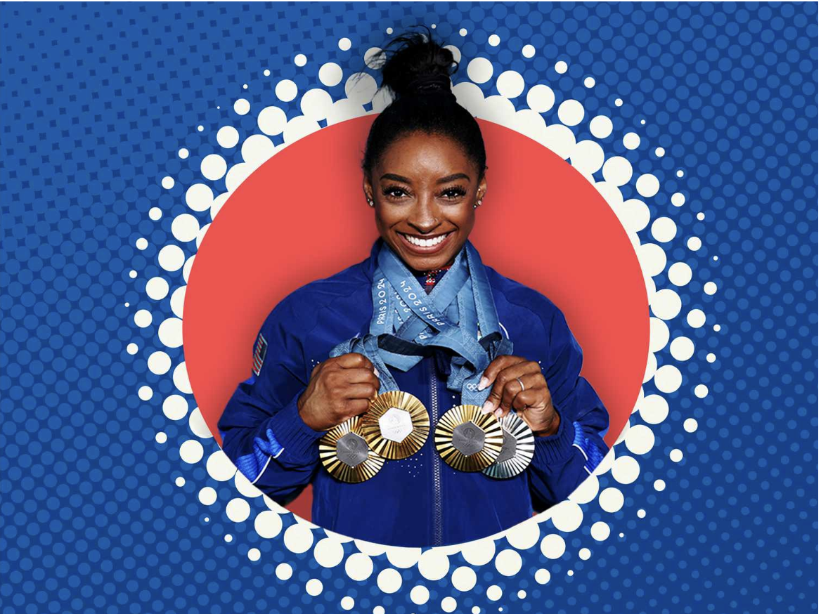 Simone Biles and her 4 medals from the Paris Olympics 2024
